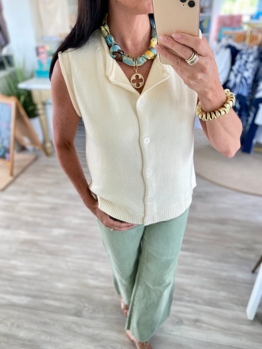 Sweater Button Up Vest