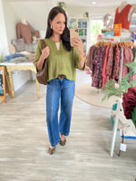 Slouchy Cropped V-Neck Sweater