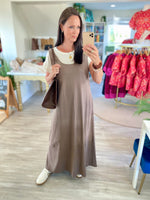 Scoop Back Cotton Knit Maxi Dress