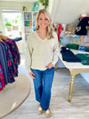 Washed Exposed Seam Knit Top