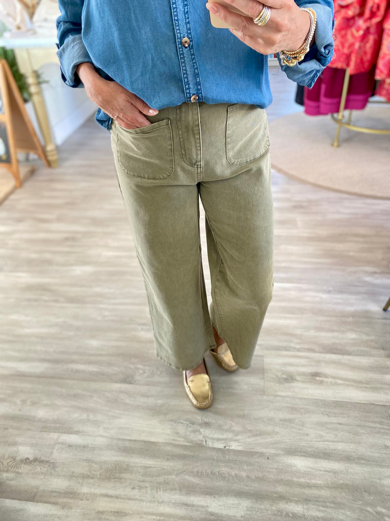 Cropped Wide Leg Pants