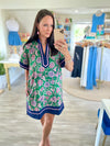 Floral Paisley Caftan Style Mini Dress