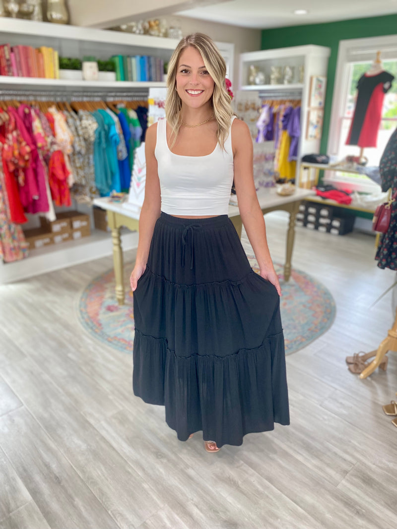 Tiered Midi Skirt