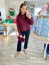 Cable Knit Rolled Hem Sweater