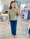 Textured Crew Neck Knit Sweater