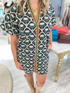 Botanical Print Puff Sleeve Mini Dress