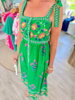 THML Floral Print Self Tie Midi Dress