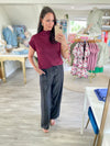 Mock Neck Lightweight Short Sleeve Top