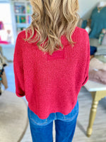 Slouchy Cropped V-Neck Sweater