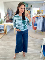 Stripe Button Front Cardigan