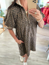 Leopard Print Puff Sleeve Mini Dress: