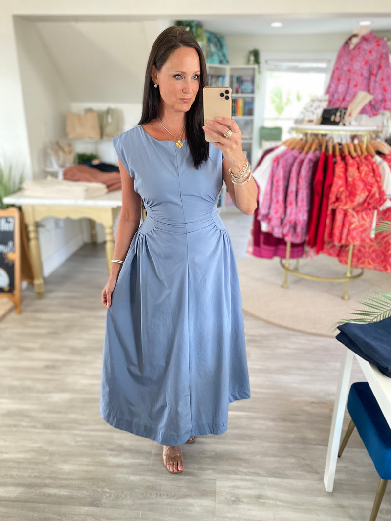 Ruched Waist Midi Dress