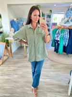 Stripe Front Pocket Top