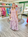 Floral Print Tiered Maxi Dress