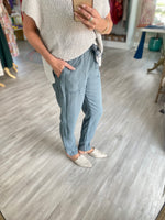 Color Washed Tencel Drawstring Pants