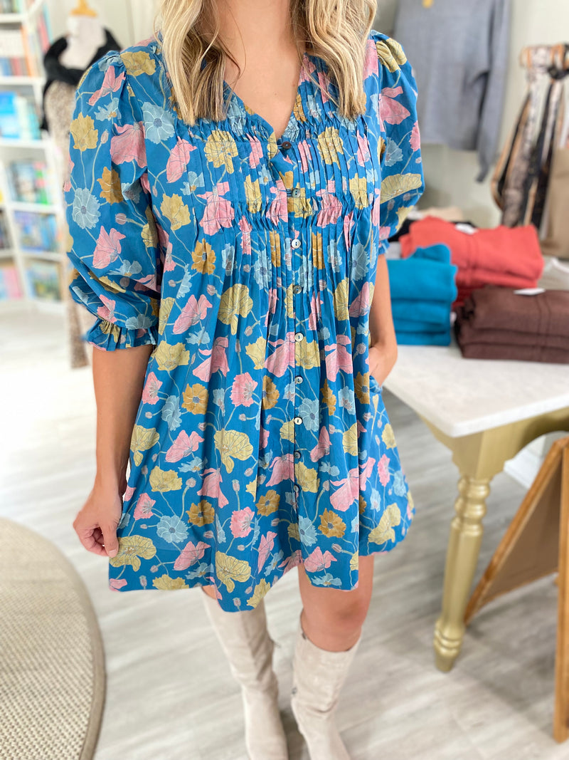 Floral Print Smocked Bust Mini Dress