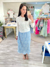 Floral Mini Pleat Midi Skirt