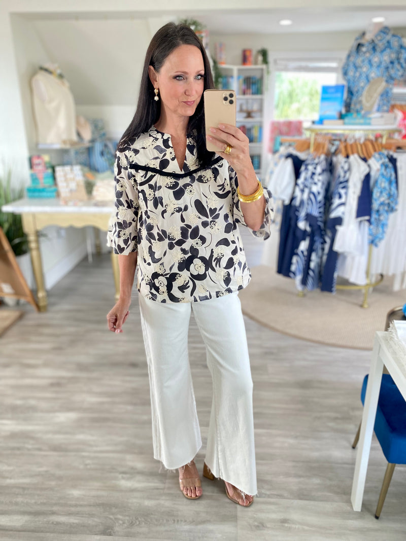 Tummy Control Mid Rise Wide Leg Jeans