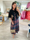 Plaid Smocked Tiered Midi Dress