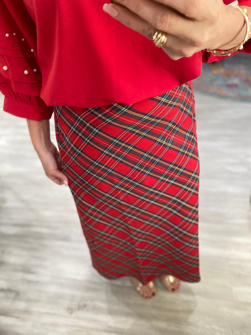 Plaid Midi Skirt