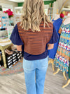 Twofer Stripe Side Tie Top