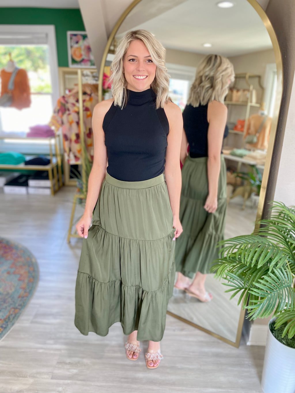 Ribbed Mock Neck Cropped Top