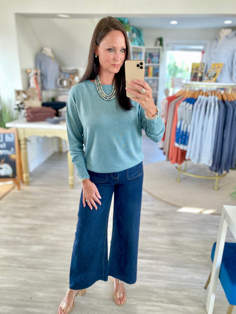 Wool Blend Fine Knit Sweater