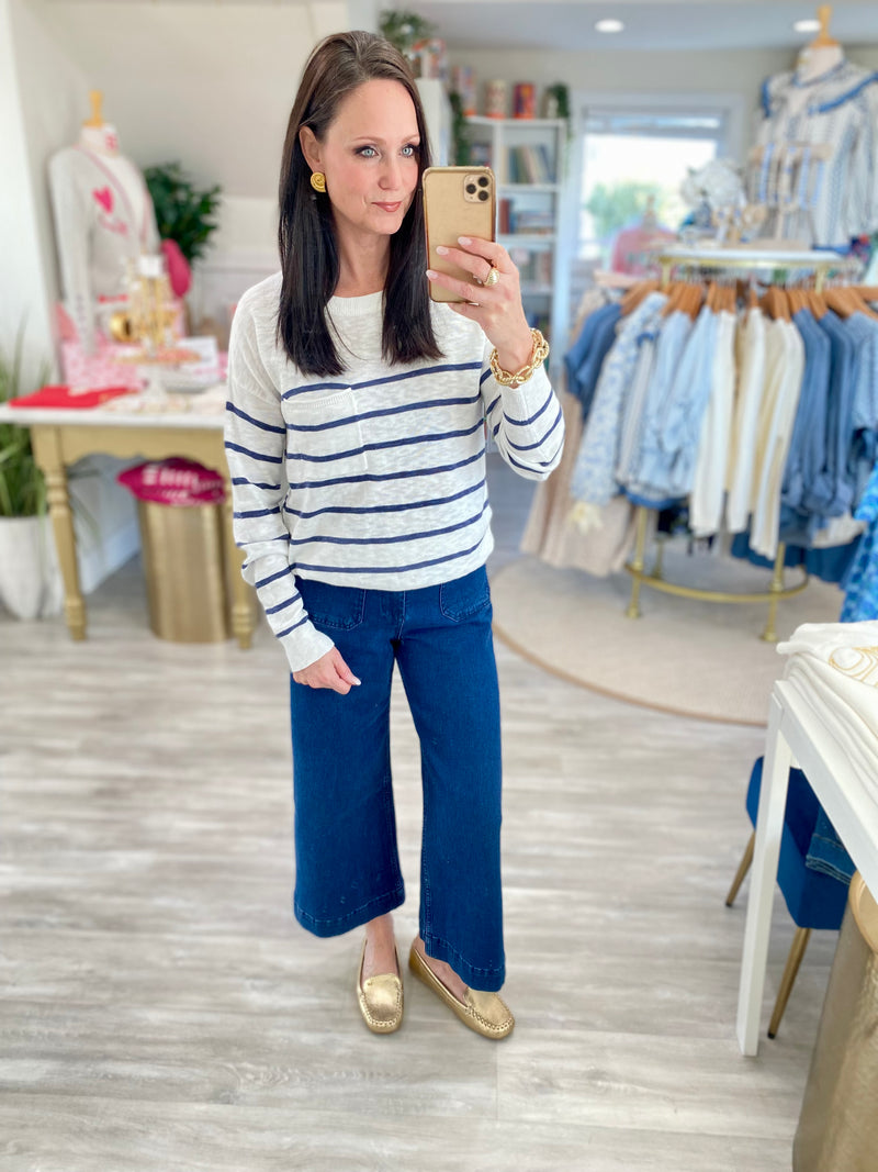 Stripe Slub Pullover Sweater