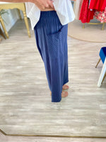 Linen Blend Vertical Stripe Pants