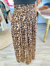 Animal Print Smocked Waist Maxi Skirt