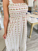 Smocked Bust Sleeveless Midi Dress