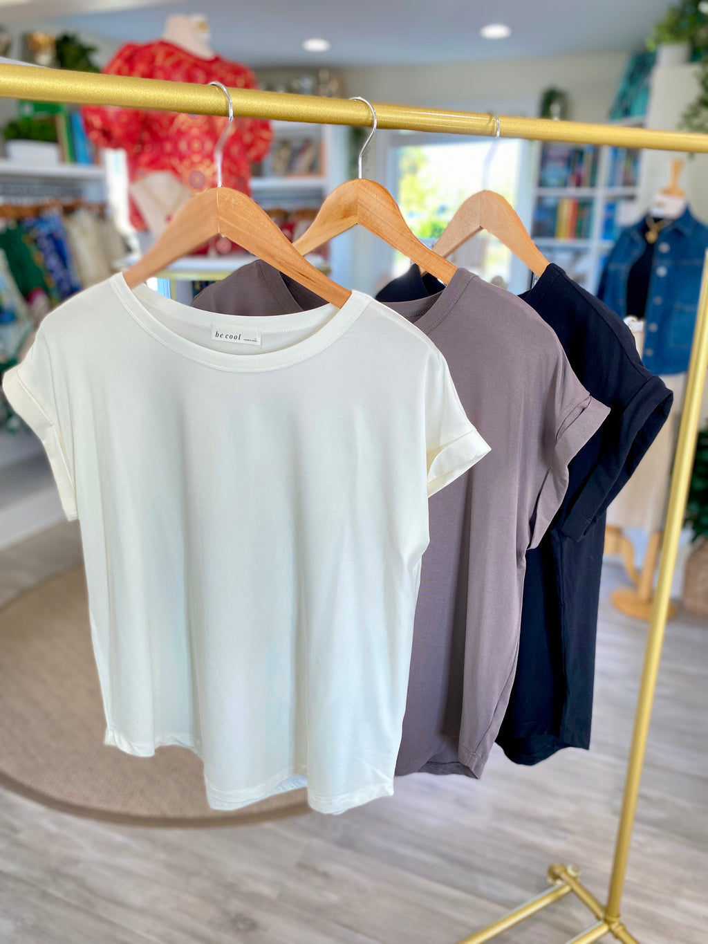 Bamboo Modal Rolled Sleeve Tee