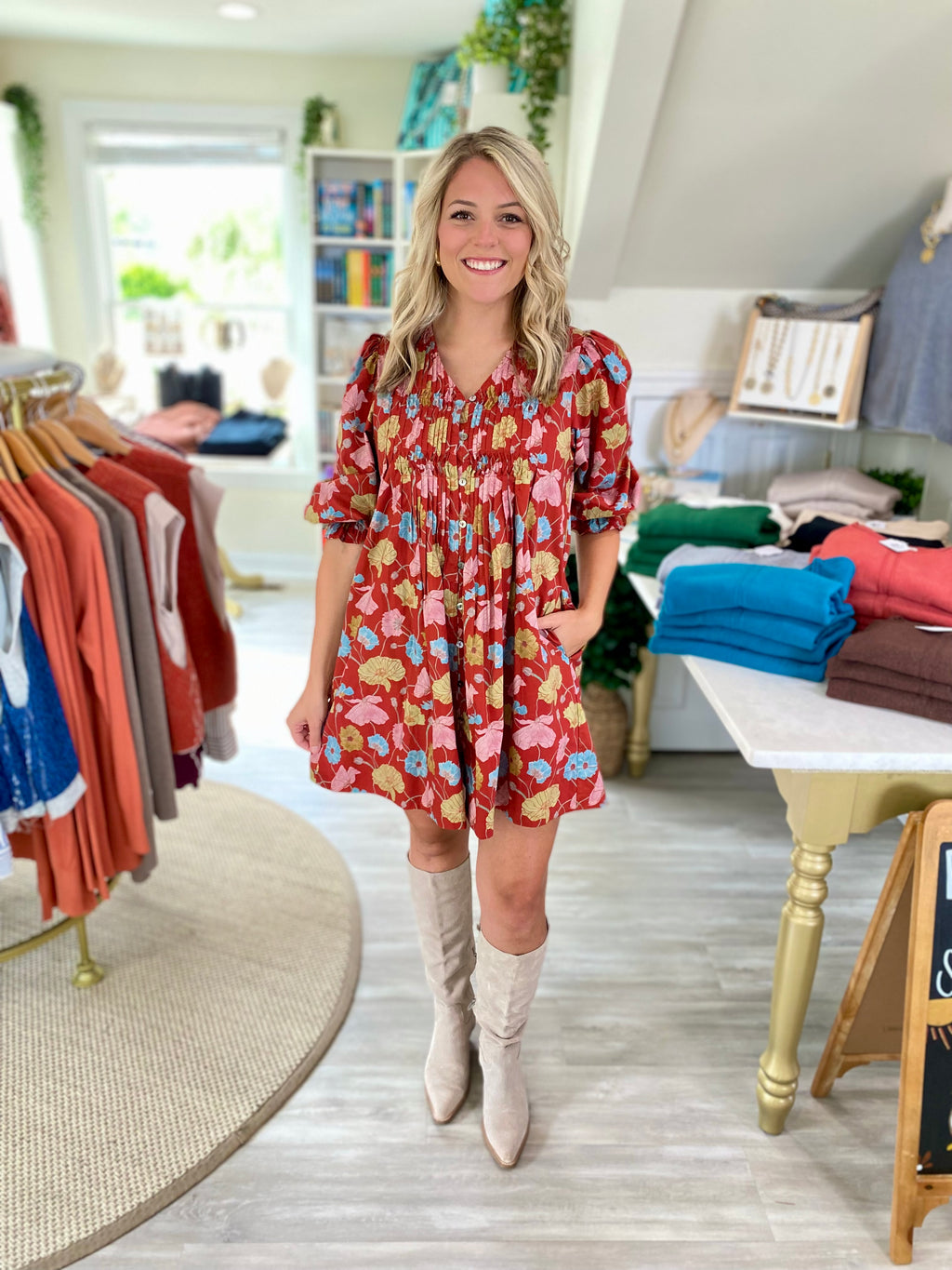 Floral Print Smocked Bust Mini Dress