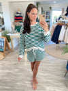 Striped Pullover & Shorts Set