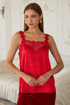 Lace Trim Satin Cami Top