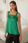 Lace Trim Satin Cami Top