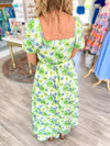Satin Floral Sweetheart Neck Dress