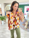 Fall Multicolor Spotted Pattern Top