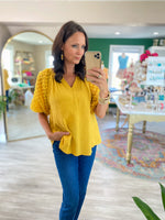 Mixed Material Cotton Gauze Top