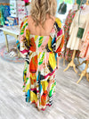 Bold Abstract Print Midi Dress