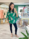 Tiger Print Balloon Sleeve Top