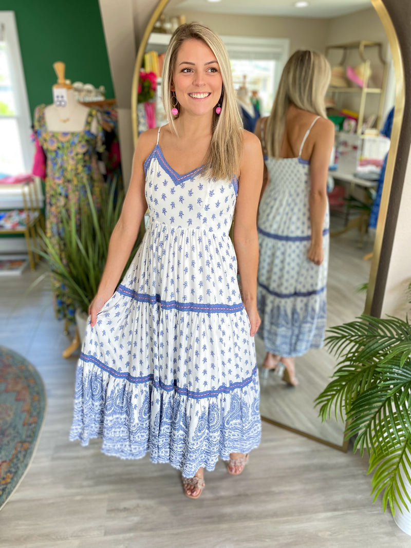 Paisley Print Cami Midi Dress