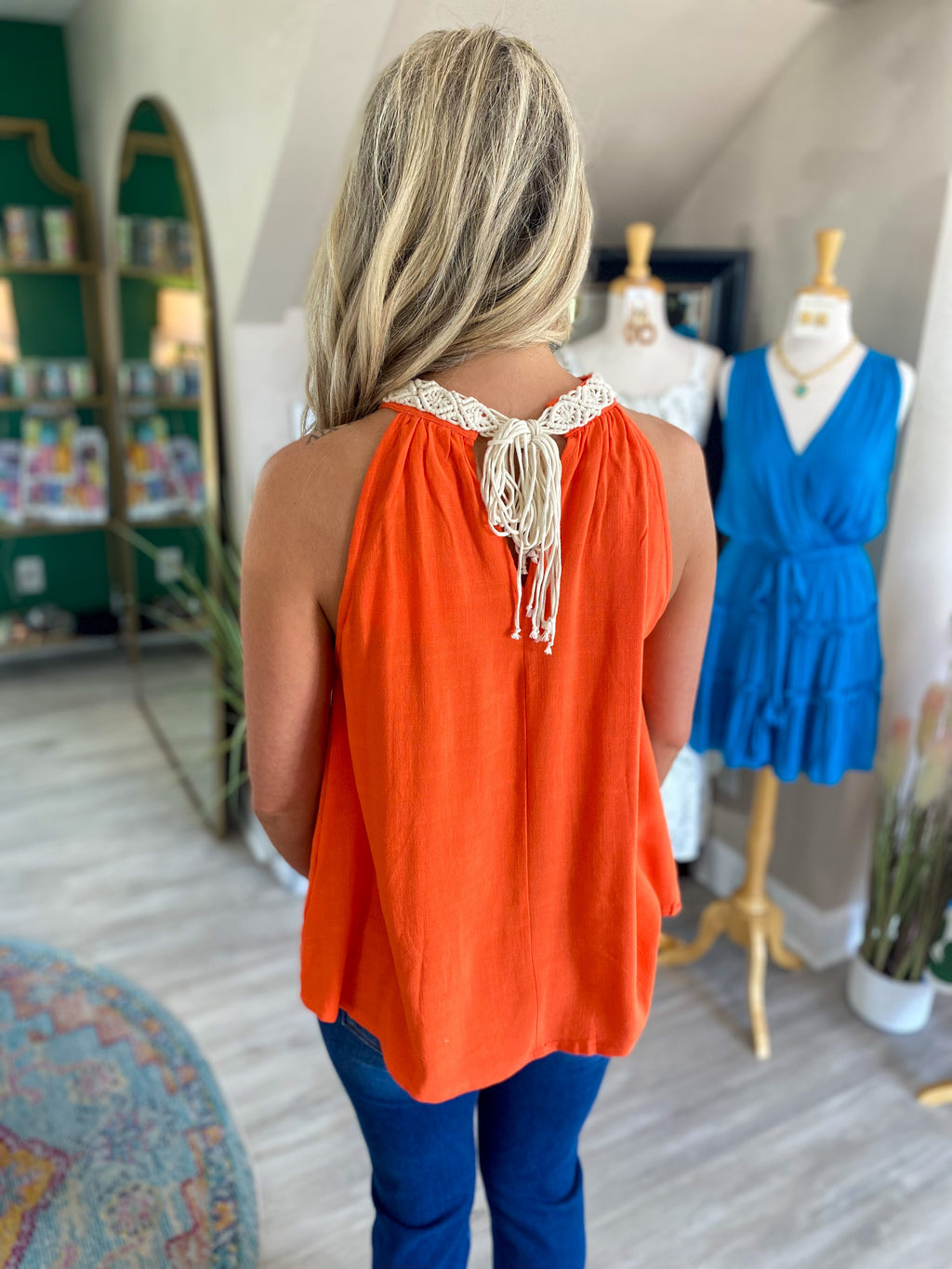 Halter Macrame Tie Top