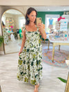 Babydoll Tie Shoulder Tiered Dress