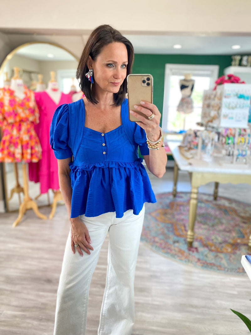 Sweetheart Neck Peplum Top